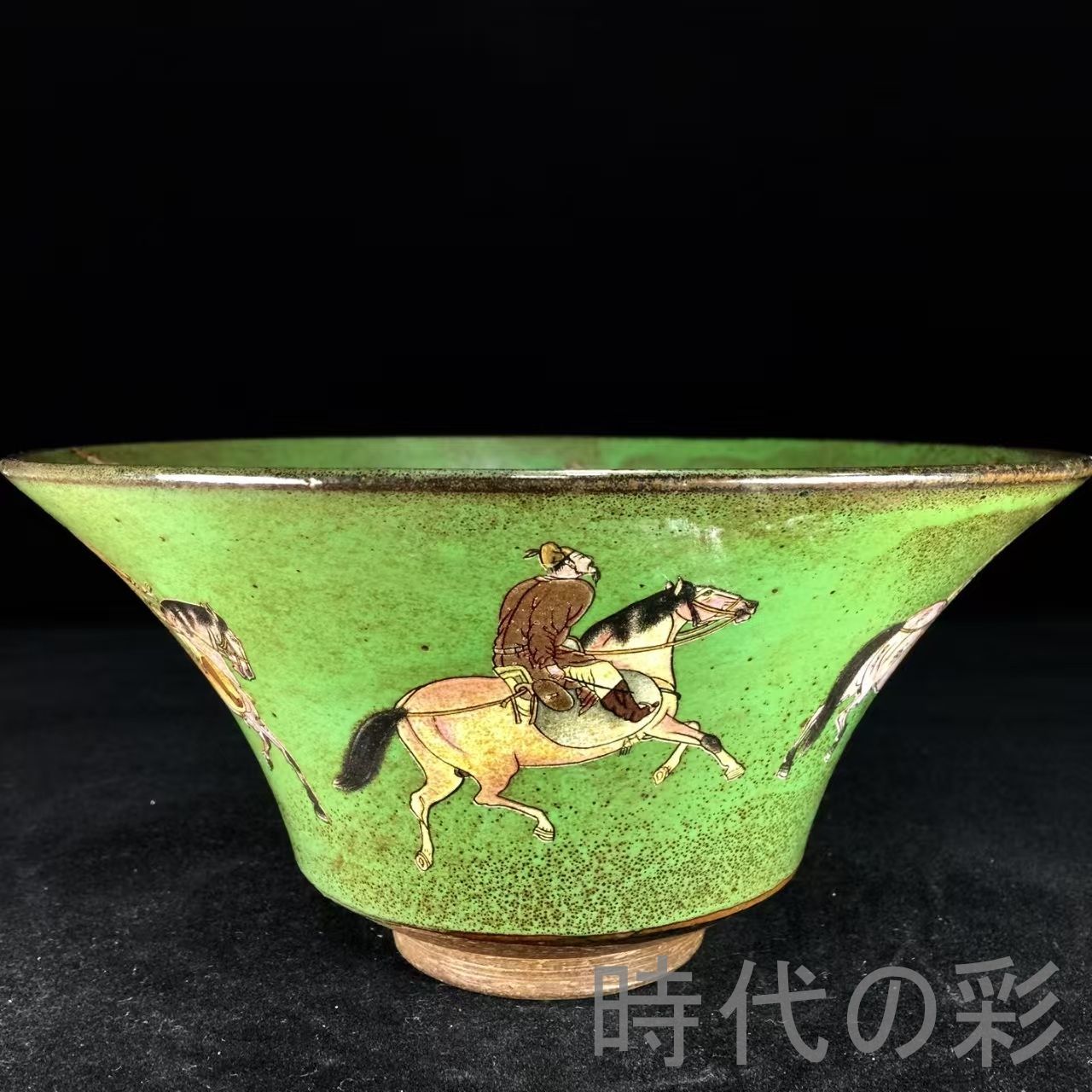 宋建窯彩絵馬人図斗笠碗 中国古美術.宋代磁器.唐物骨董.工芸 .建窯.彩絵.古陶磁器.收藏品.鑑賞用.美術陶芸.アンティーク.R07102517 WWW_IBETON_RU