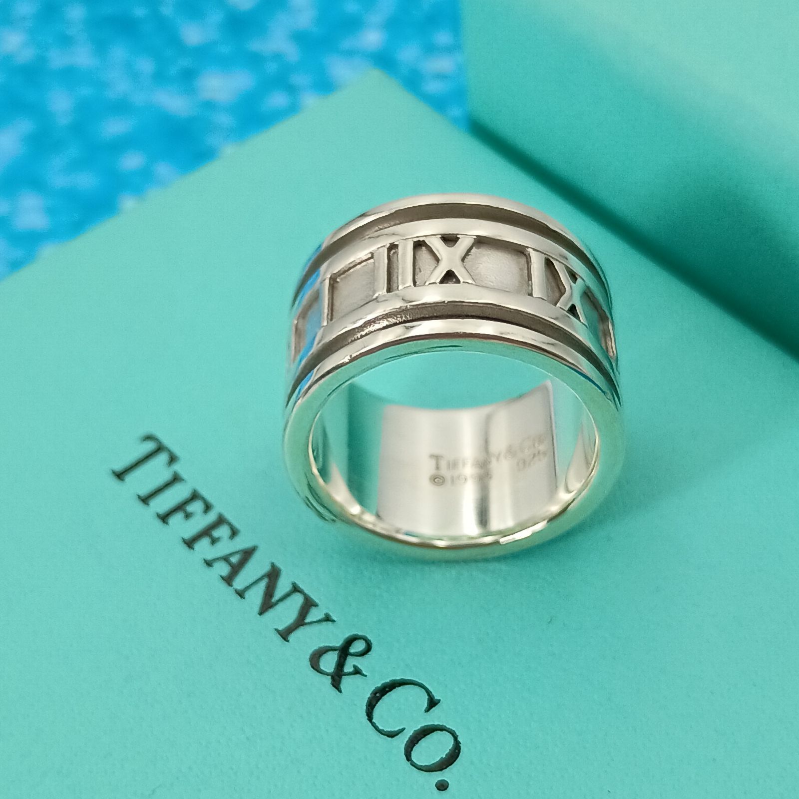 新品同様 TIFFANY&CO. ティファニー リング アトラス ワイド 10号 TIFFANY&Co. ティファニー 10号 アトラスリング ワイド 指輪 シルバー