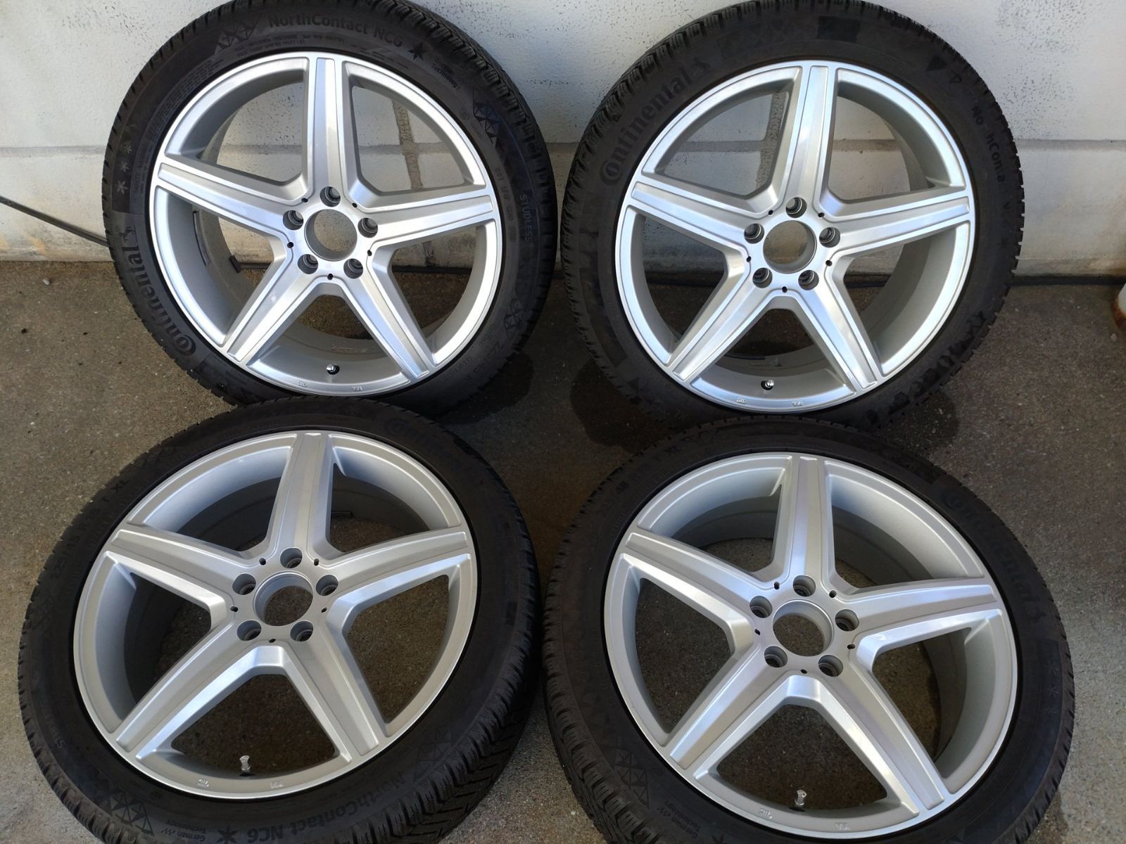 メルセデスベンツ Cクラス W205 社外 ホイール 18インチ 7.5J 45 112-5H ＆ コンチネンタル NorthContact NC6 225|45R18 4本