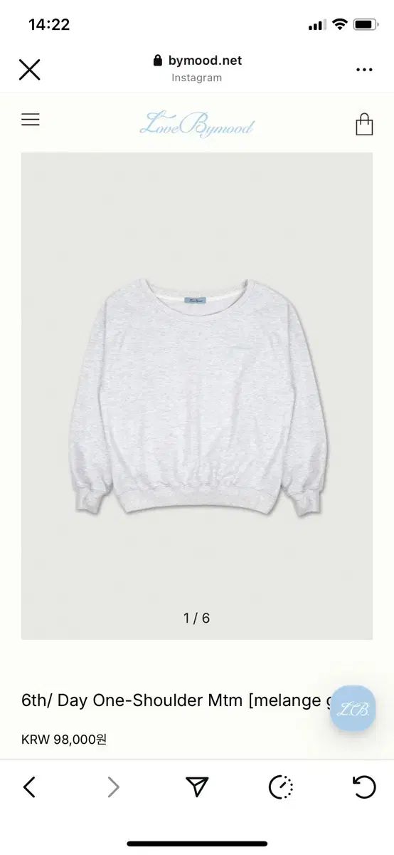 LOVEバイムード デイ 片方オフショルダー スウェット