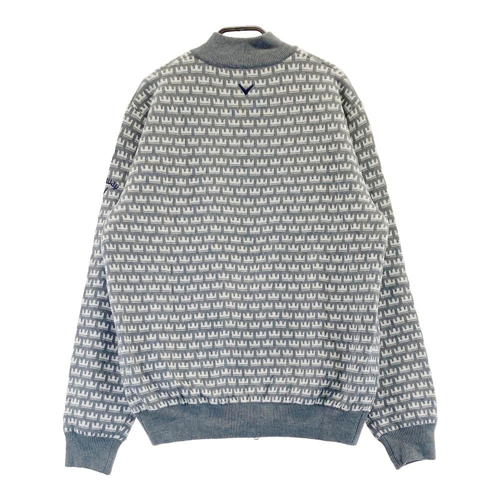 サイズ LL CALLAWAY キャロウェイ 蓄熱ニットジップジャケット 総柄 グレー系 240101536207 ゴルフウェア メンズ ストスト