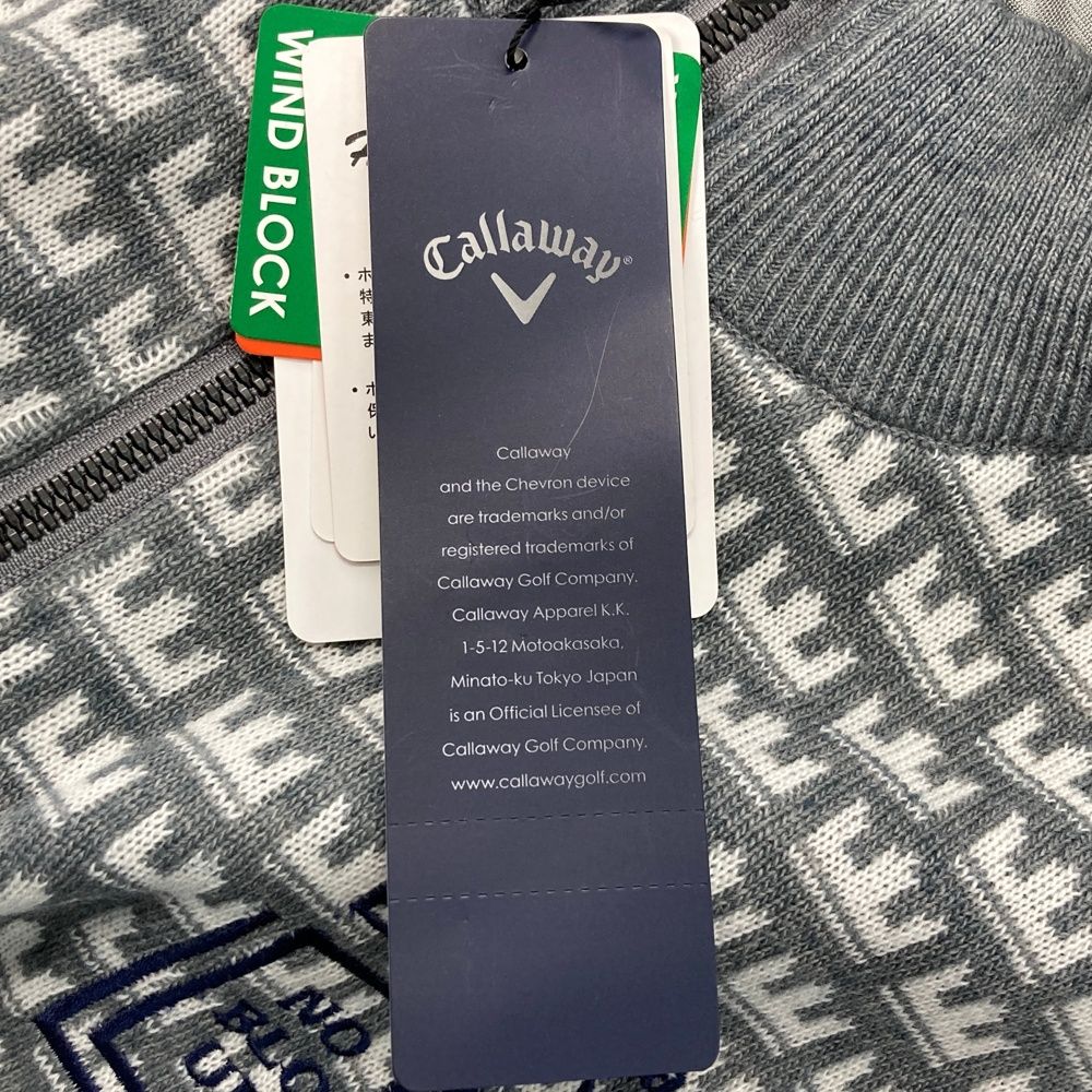 サイズ LL CALLAWAY キャロウェイ 蓄熱ニットジップジャケット 総柄 グレー系 240101536207 ゴルフウェア メンズ ストスト LLC-HASEGAWATOSO_COM