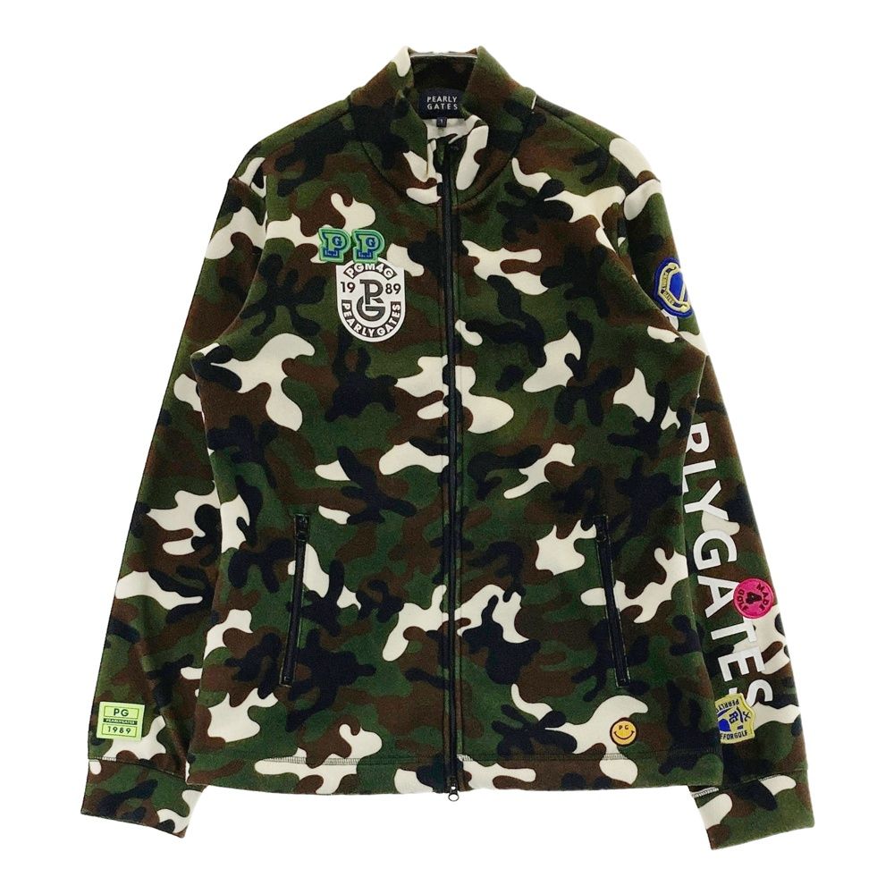 サイズ 1 JACK BUNNY ジャックバニー フリース 長袖ジャケット カモフラ 迷彩 総柄 グリーン系 240101540315 ゴルフウェア レディース ストスト