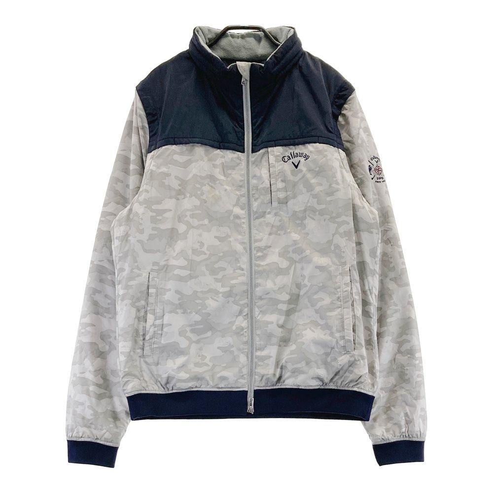 サイズ LL CALLAWAY キャロウェイ 2way 中綿 ジップジャケット クマ カモフラ 総柄 グレー系 240101540716 ゴルフウェア メンズ ストスト
