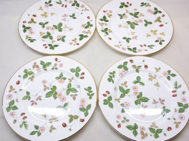 品 ウェッジウッド WEDGWOOD ワイルドストロベリー プレート 4セット お皿□ 7J ムニ100