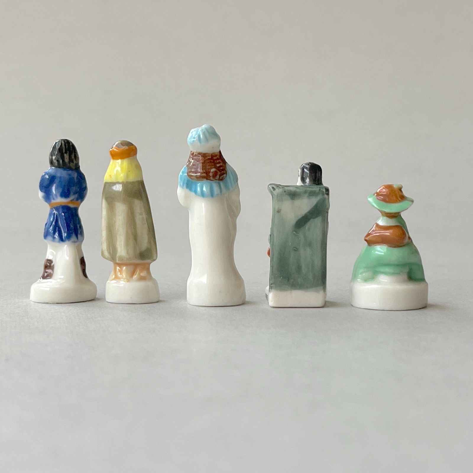 フェーヴ ルイ14世と人々 5個 フランス フェーブ ミニチュア陶器