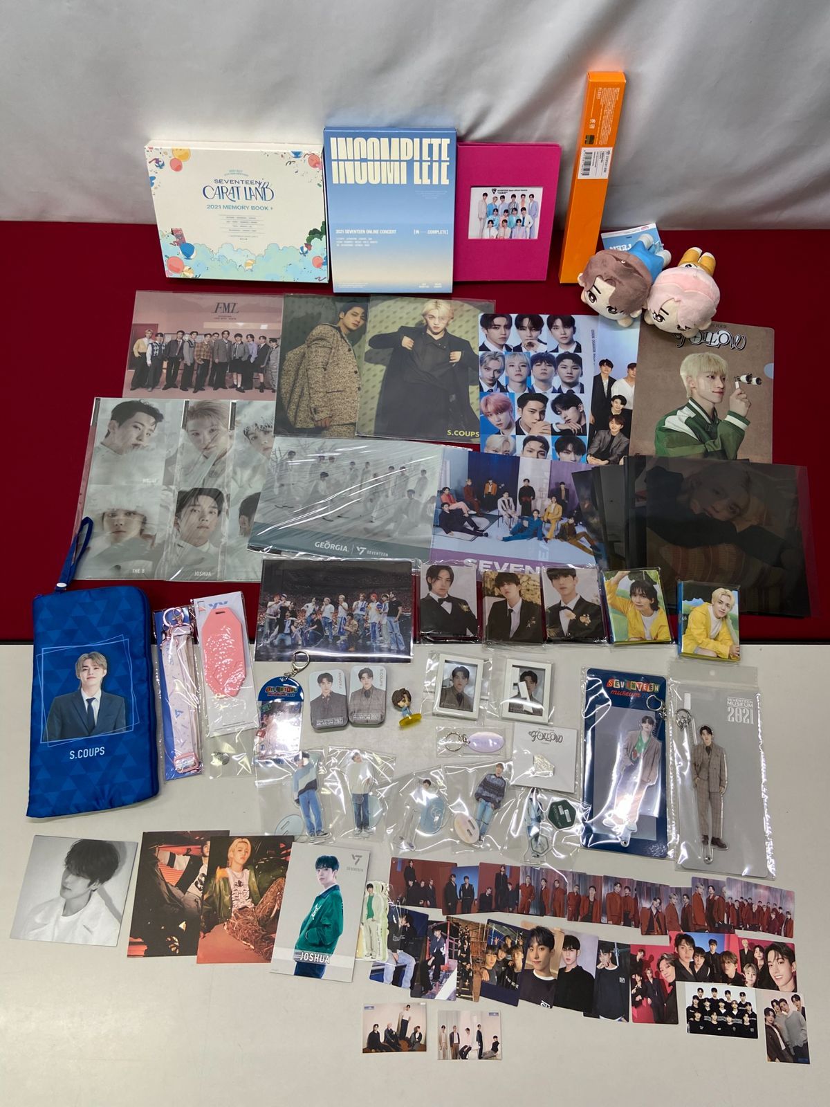 SEVENTEEN セブチ アクスタ トレカ クリアファイル DVD ぬいぐるみ 他 大量 グッズ セット 現状品 710