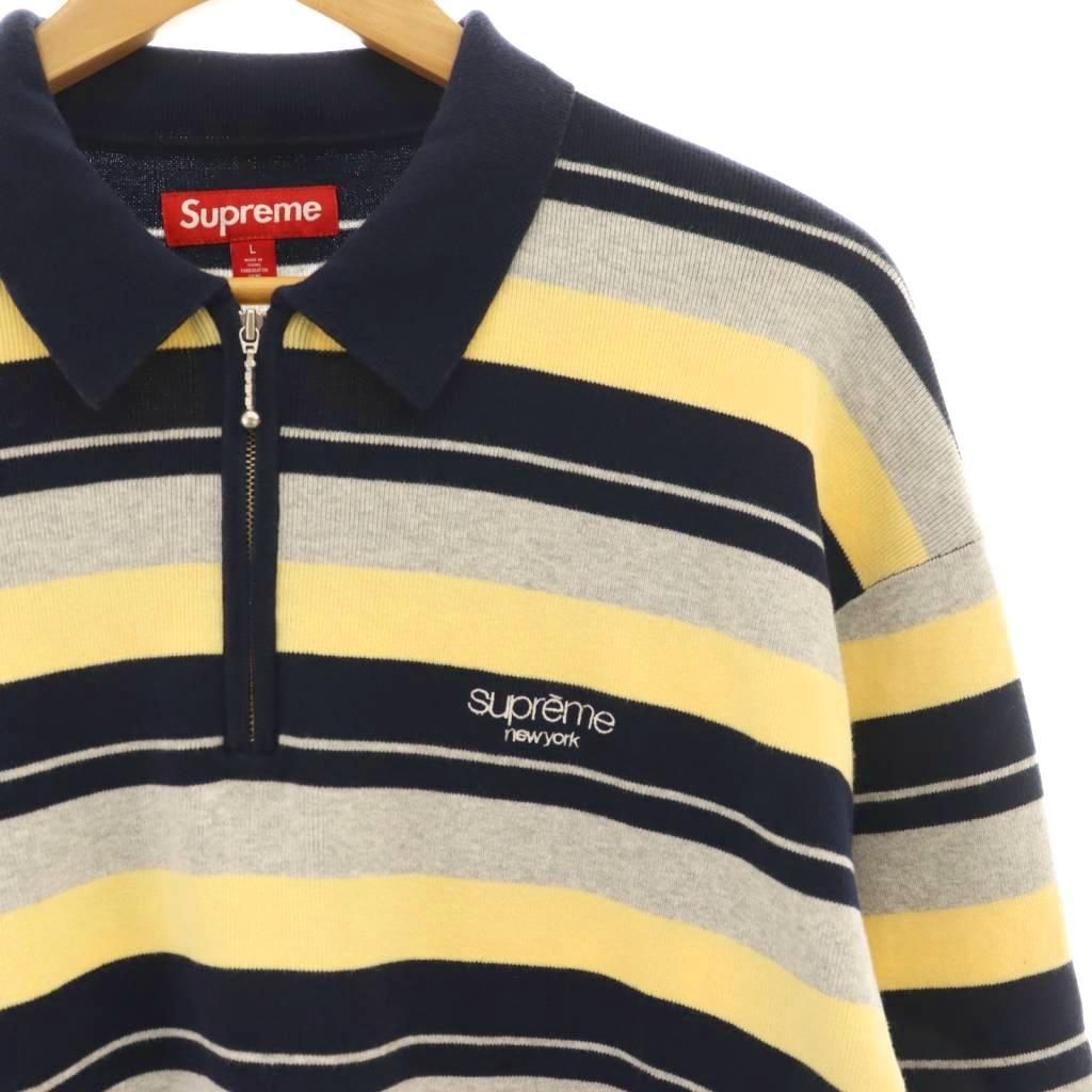 シュプリーム SUPREME 24AW Stripe Zip L S Polo トップス ポロシャツ ニット 長袖 L マルチ ストライプ柄 ハーフジップ DF OS WWW_KARIMZIABAT_FR