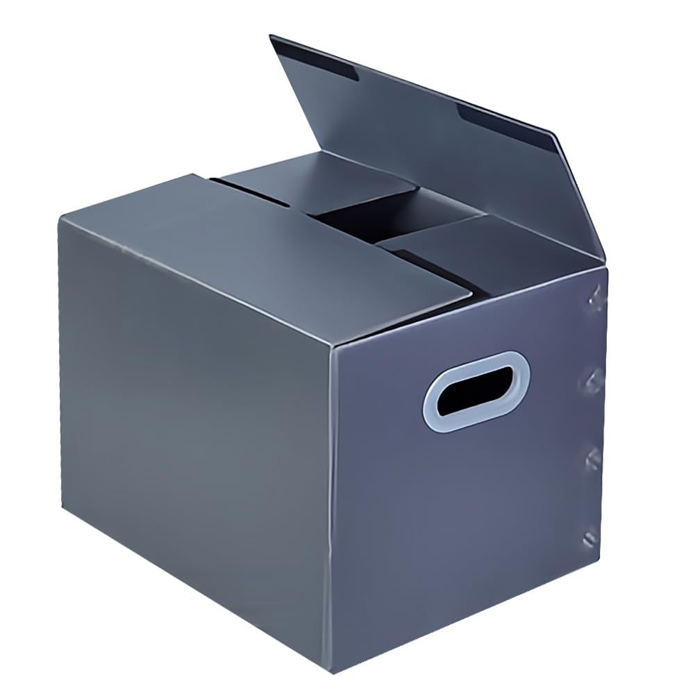 収納ボックス 折りたたみ式プラダン製 収納 プラスチックケース プラスチック段ボール 書類整理 箱 引越し 再利用 会社 オフィス グレー 3枚セット 50 40 40cm