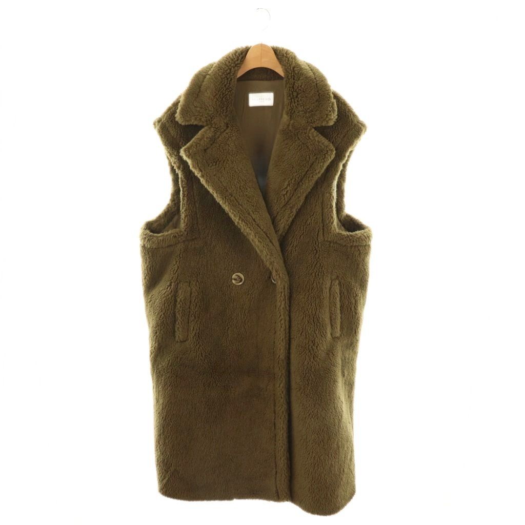 ペレッシモ PELLESSIMO ボアロングベスト ジレ アウター M カーキ |CX OS