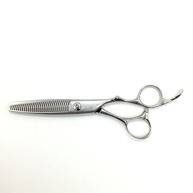 ルクスシザーLUXE Fiji Pダマスカス オフセット シザー セニング 美容ハサミ すきばさみ 美容師 理容師 約25～30 右利き 6インチ sc 2265