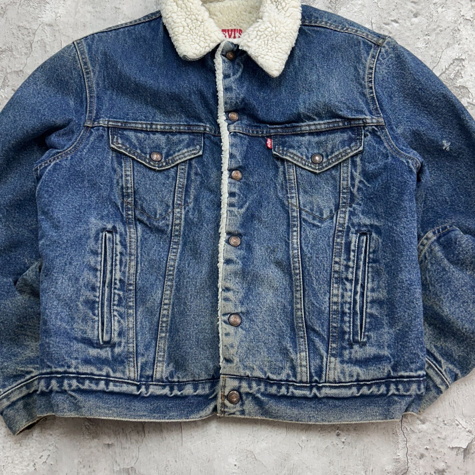 USA製 80s Levi's リーバイス ボア付きデニムトラッカージャケット