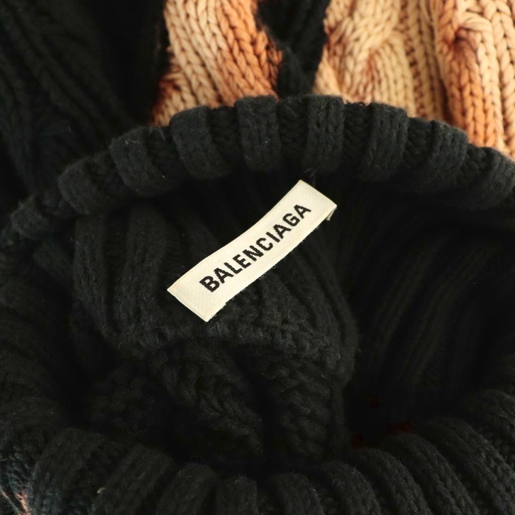 バレンシアガ BALENCIAGA Bleached Cable-knit ニットプルオーバー