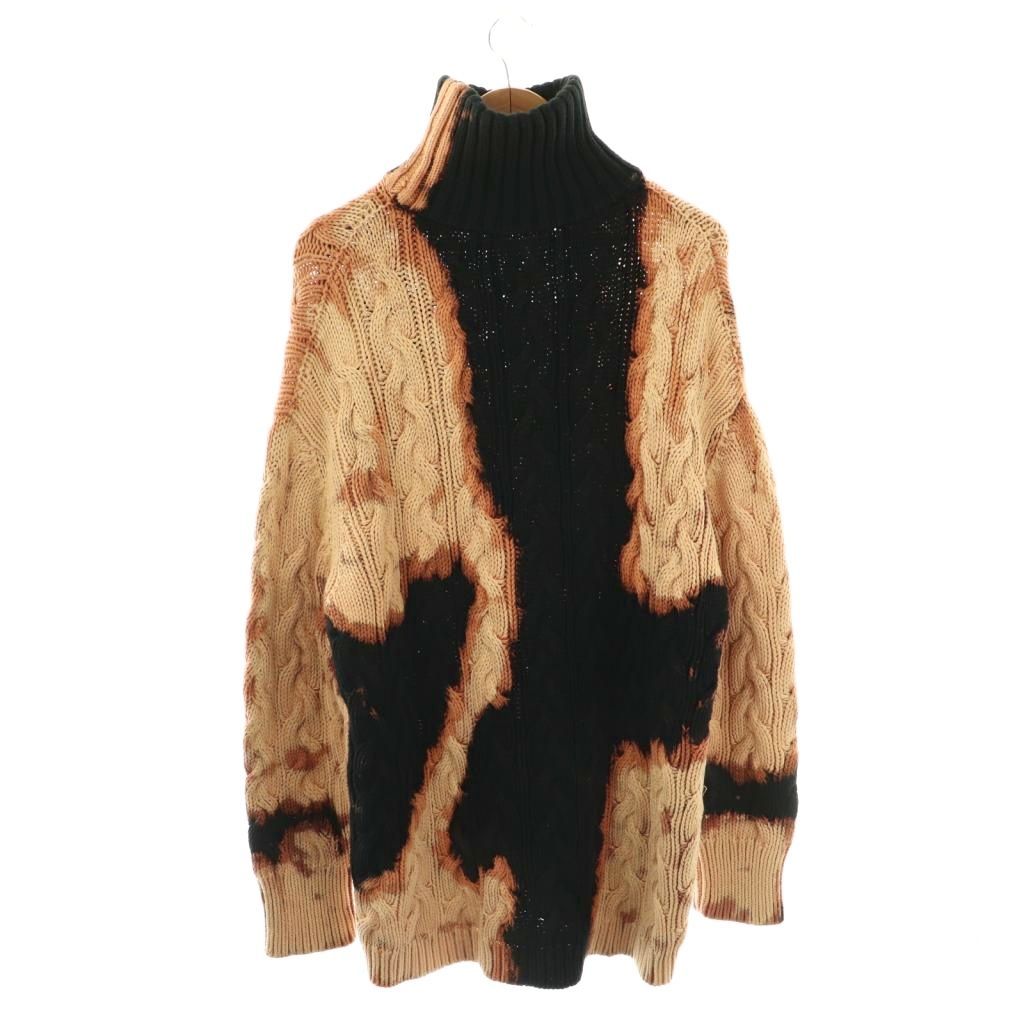 バレンシアガ BALENCIAGA Bleached Cable-knit ニットプルオーバー