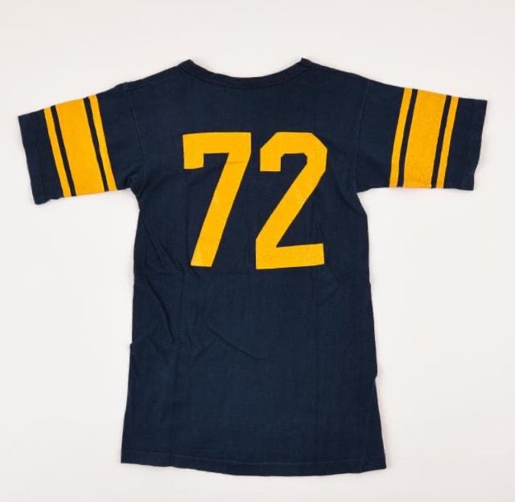 70s チャンピオン　フットボールTシャツ　バータグ 希少】70's USA製 チャンピオン フットボールTシャツ バータグ