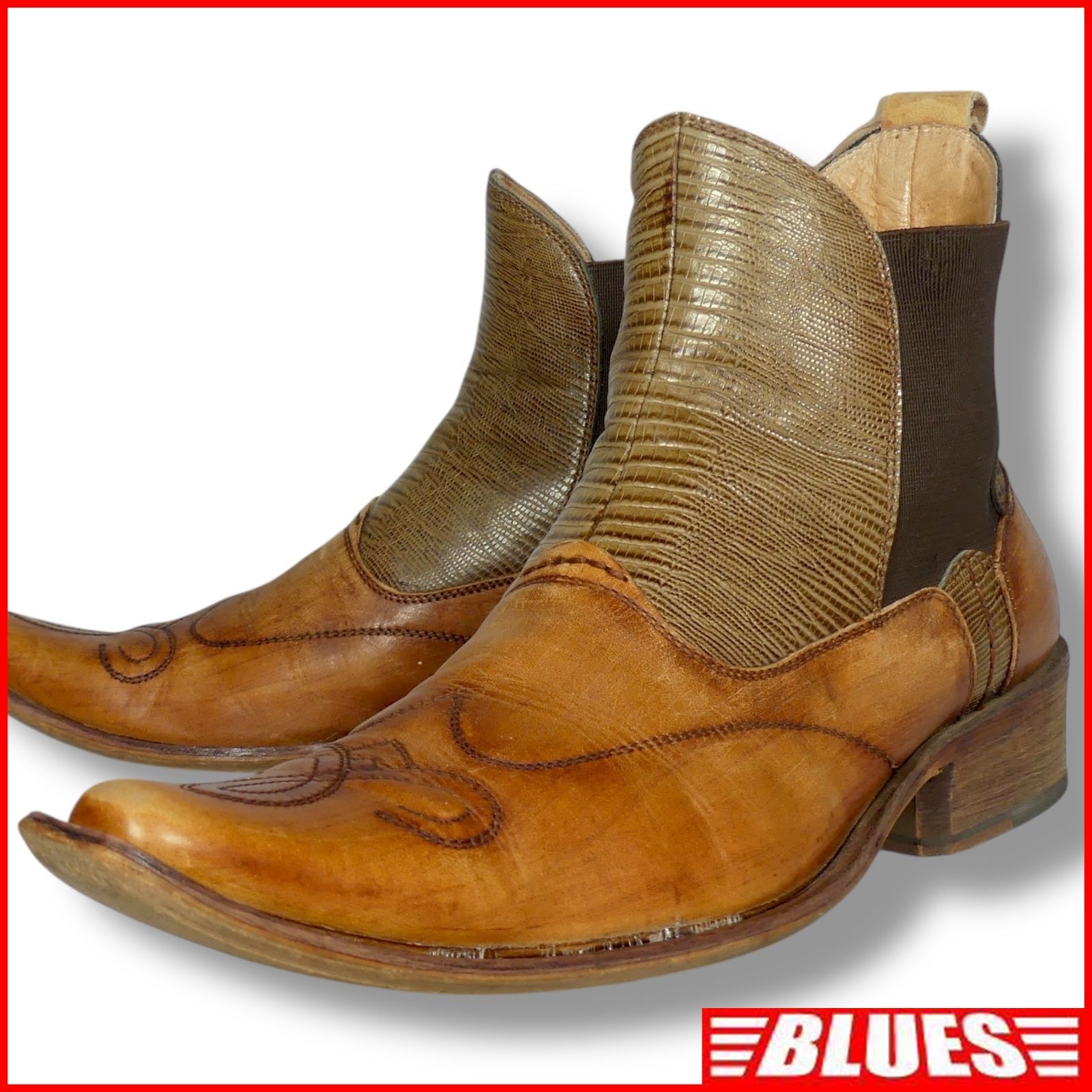 RED COVER レッドカバー ウエスタンブーツ 26 ショート メンズ 42 茶 キャメル サイドゴア ウエスタンブーツサイズ26cm一覧←SEULB屋着古← X8091