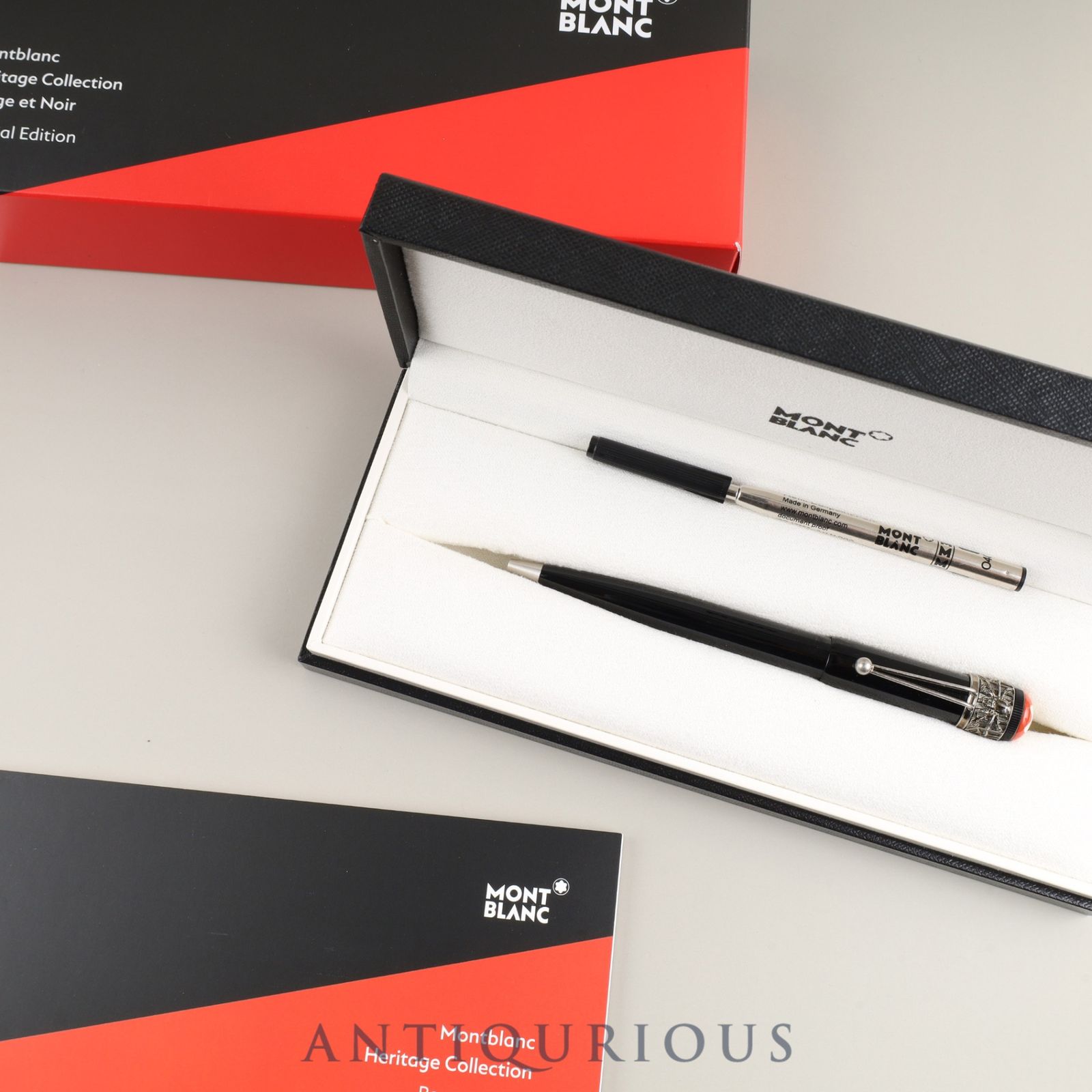 モンブラン ボールペン ヘリテイジ ルージュ-ノワール エディション スパイダー GP×レジン ケース 国際保証書 2021年 リフィル付属
