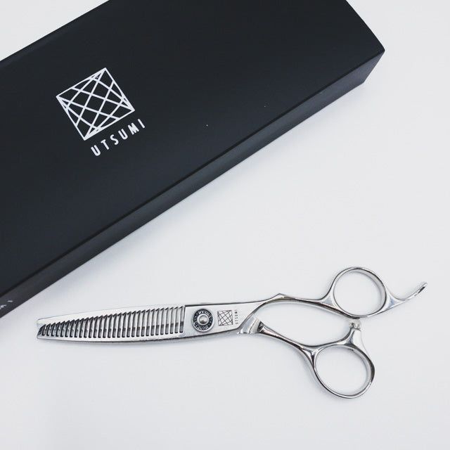 内海ウツミUTSUMI UMIX MS113ダマスカス オフセット シザー セニング 美容ハサミ すきばさみ 美容師 理容師 約13 右利き 6インチ sc2533