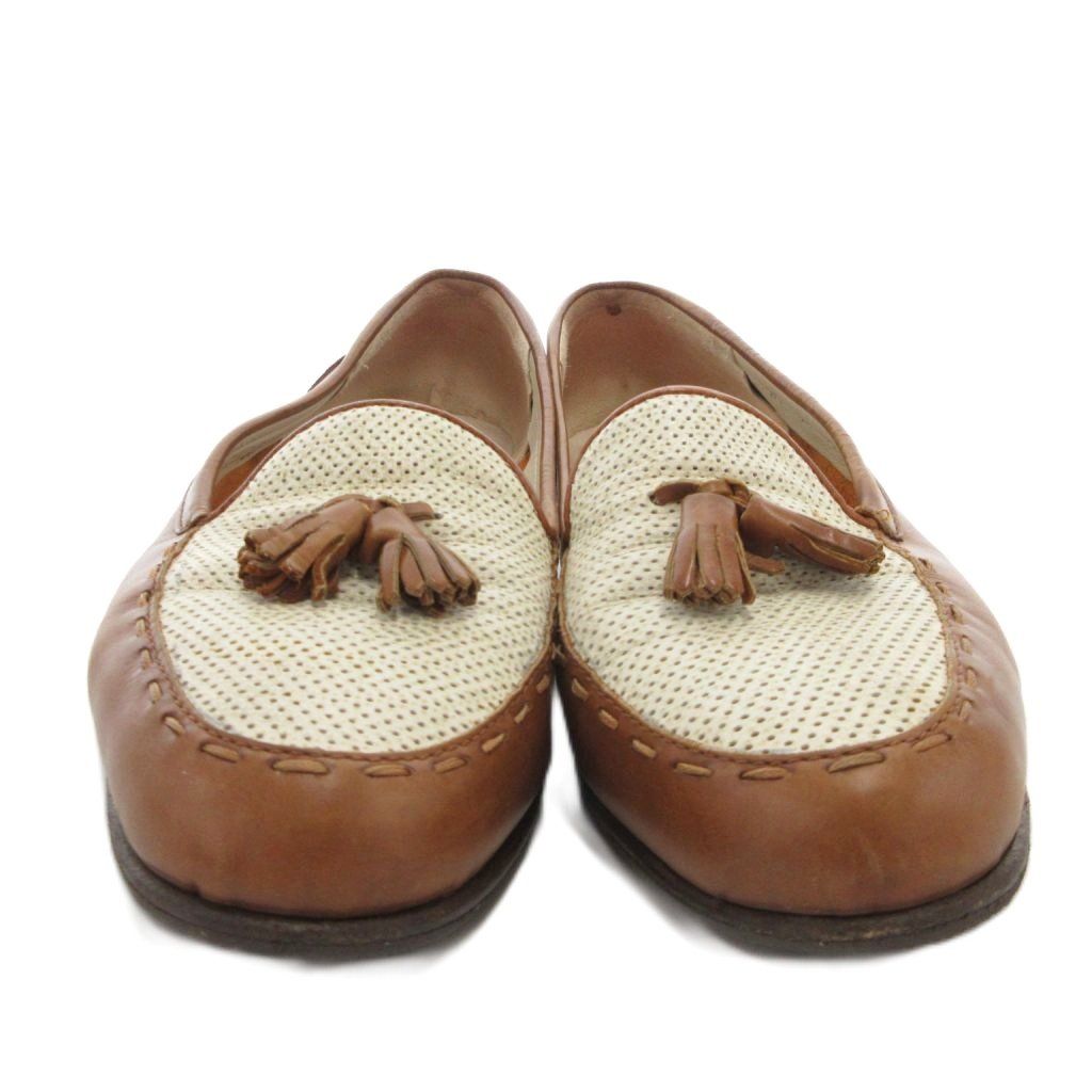 バリー BALLY ローファー シューズ 37 茶 ブラウン タッセル /FF