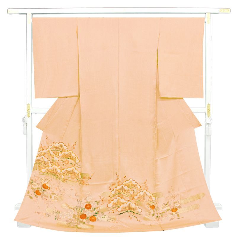 記念感謝祭 仕立無料 京友禅伝統工芸手描き 本金 刺繍入 日本図案家協会会員優秀図工芸梅四季文特撰色留袖 10012411
