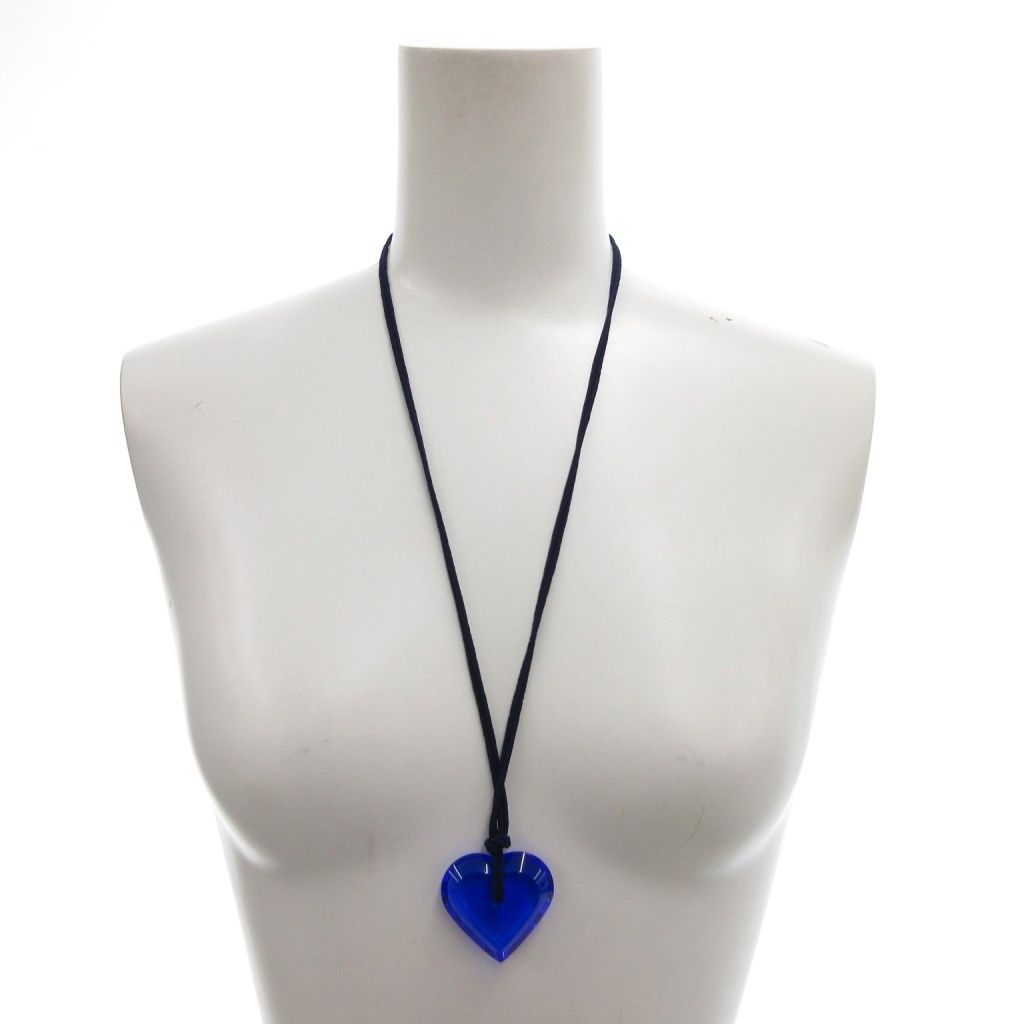 バカラ Baccarat ハート ネックレス ペンダント アクセサリー 青