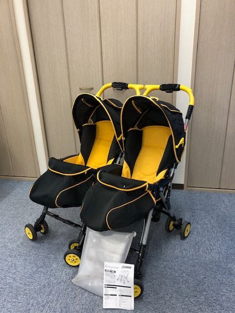 クリーニング済み レインカバー付き アップリカ ネルッコベッド ツインズ 2人乗りベビーカー 双子 年子