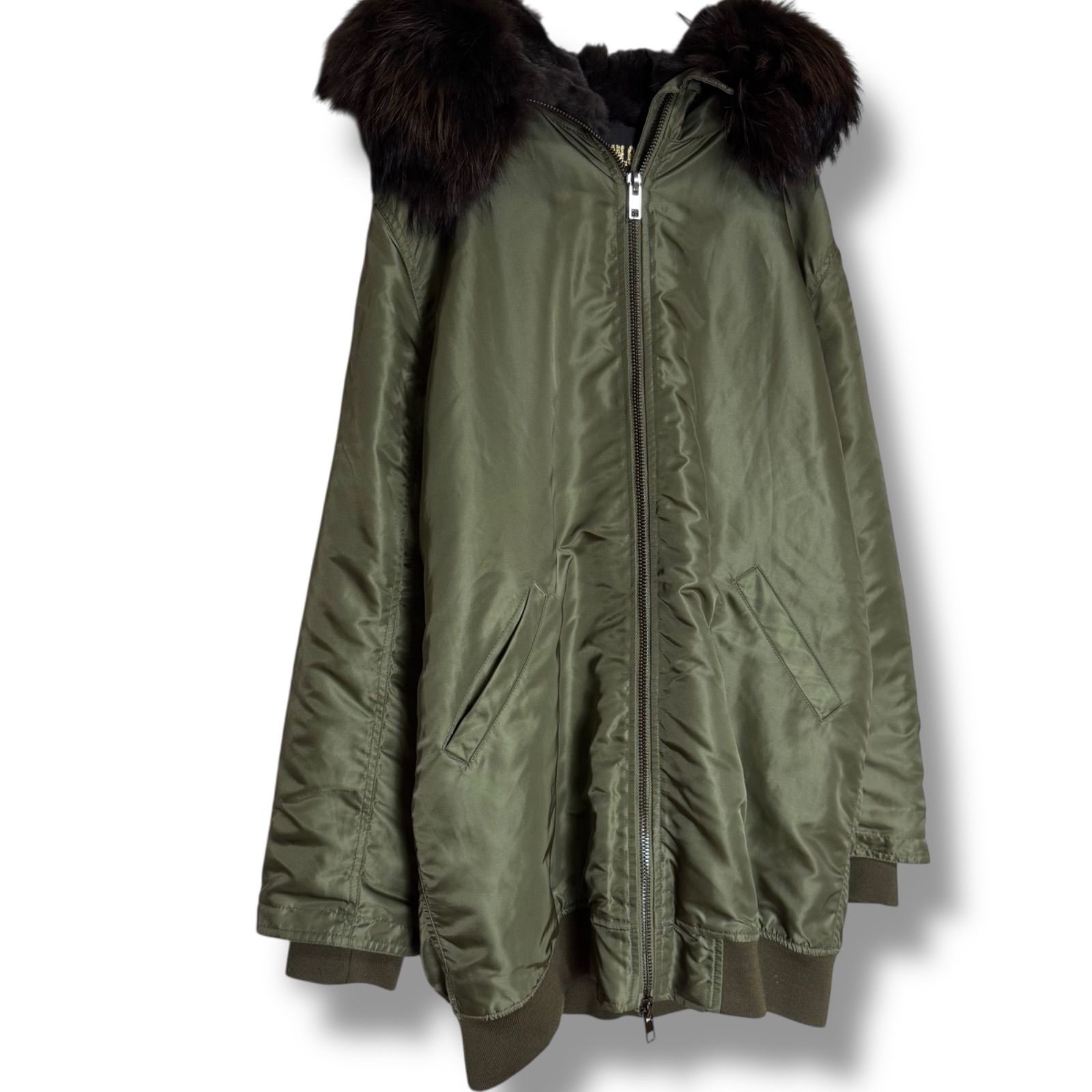 美品 SWORD 豪華ファー MA-1 オーバーサイズ ミリタリーコート