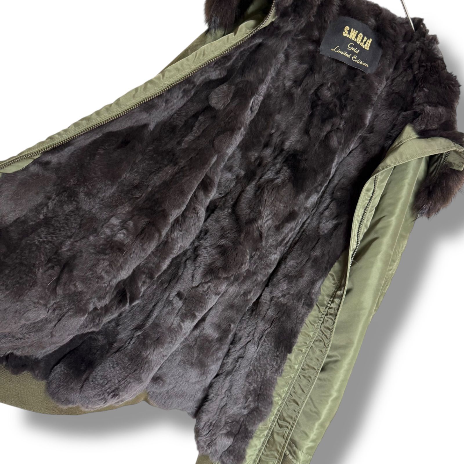 美品 SWORD 豪華ファー MA-1 オーバーサイズ ミリタリーコート