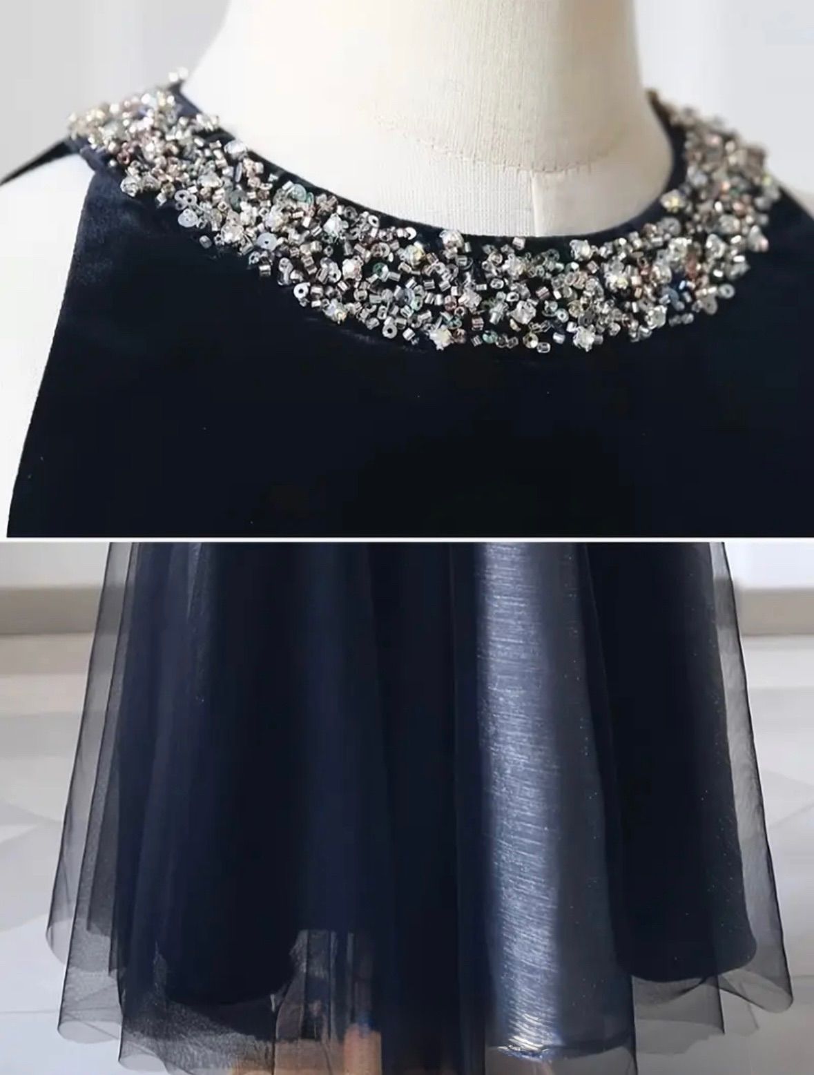  エレガントなシーケンス無袖チュチュドレス スパークリングなラストーン装飾 - 女の子のパーティー コンサート 卒業式 特別なイベントに最適 ピアノバイオリン発表会ドレス コンサート用衣装 洗練されたスタイル ドレス フォーマル ドレス スーツ