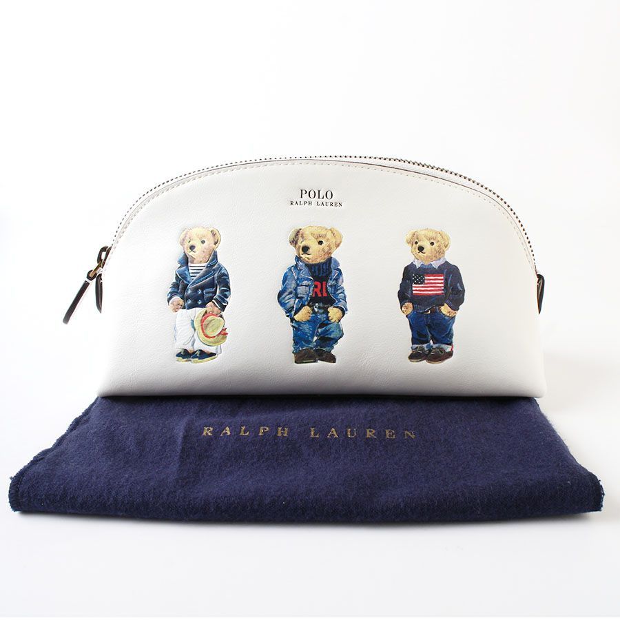 MWJ25508 POLO RALPH LAUREN ポロベア ラルフローレン ポーチ レザー ホワイト 白