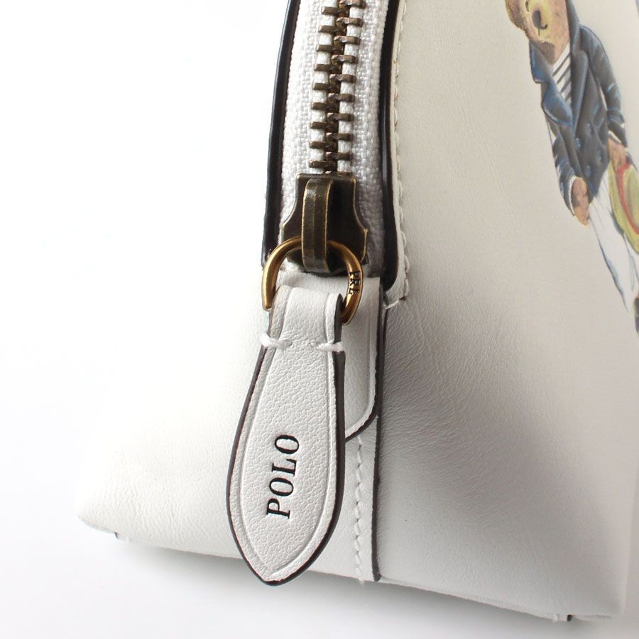 MWJ25508 POLO RALPH LAUREN ポロベア ラルフローレン ポーチ レザー ホワイト 白 DECORATOM_COM_BR
