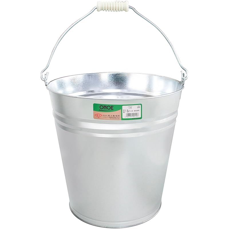 尾上製作所 ONOE バケツ12号 18リットル 衝撃や寒さに強い亜鉛鉄板 ガーデニング 園芸 キャンプ 防災グッズ 口径31.5 x 底径23.9 x 深さ29.5cm