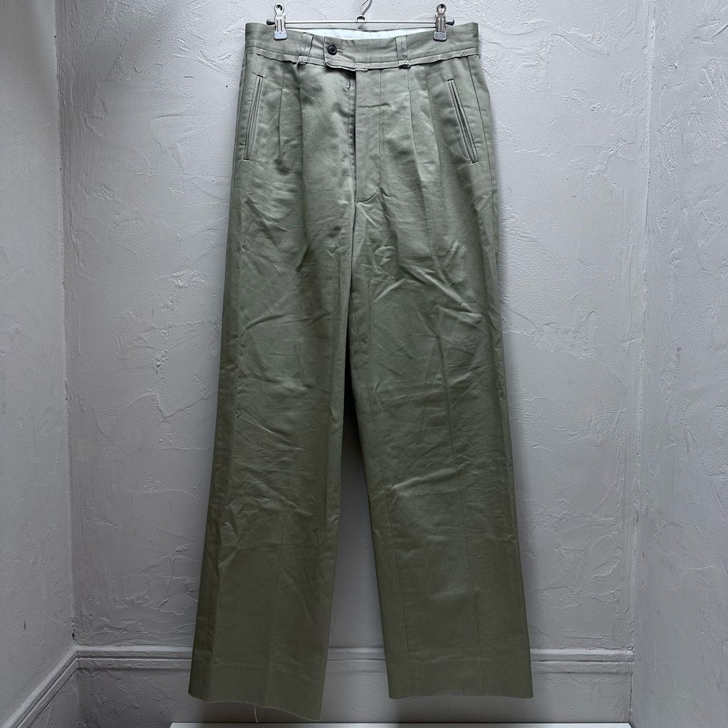 Maison Margiela メゾンマルジェラ 22AW COTTON GABARDINE TROUSERS ストレートパンツ SI1KA0001 S48601 ベージュ size 44 代官山A10