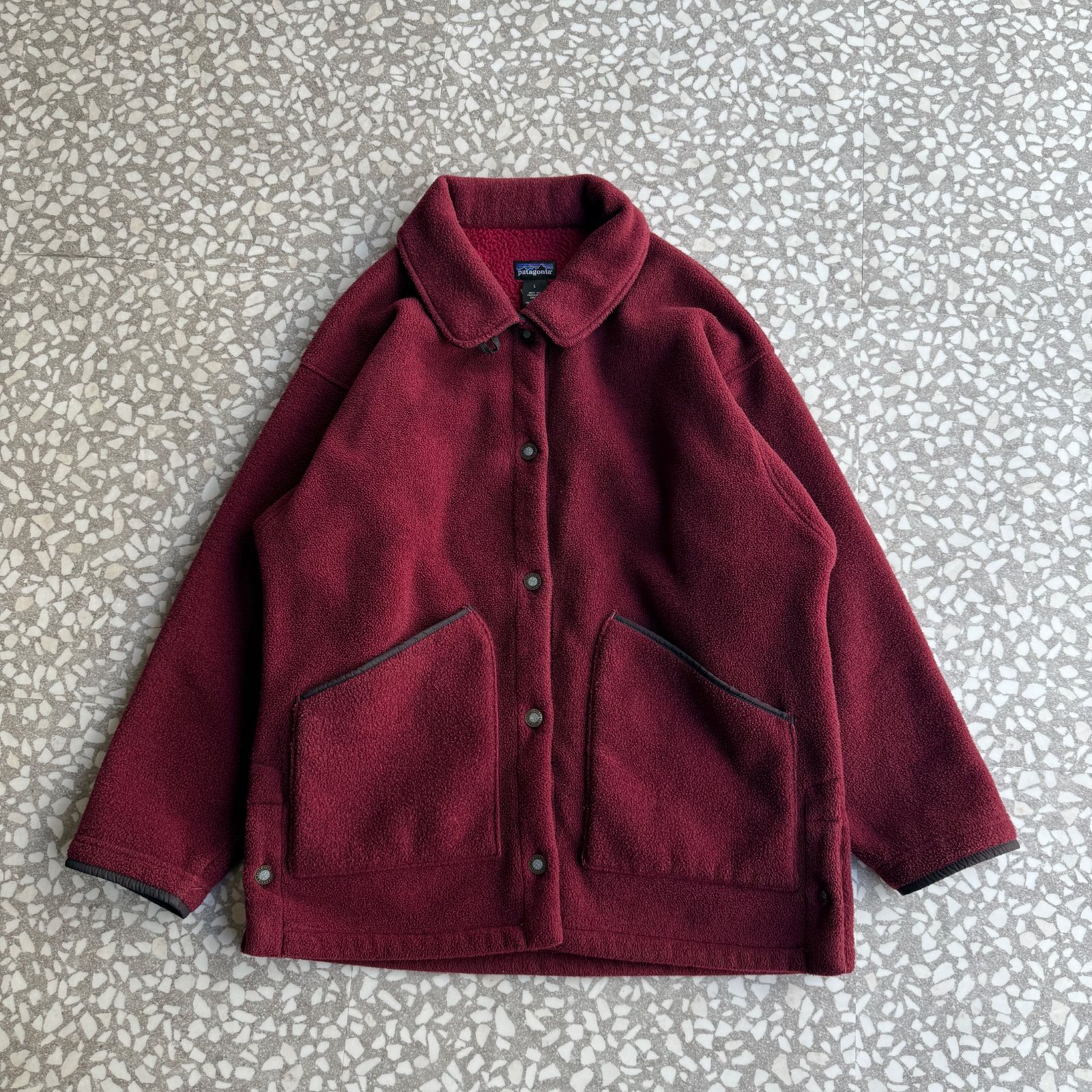 patagonia 90s カナダ製 Shering coat パタゴニア フリース シャーリングコート ミドル丈 刻印ボタン アウトドア 90年代