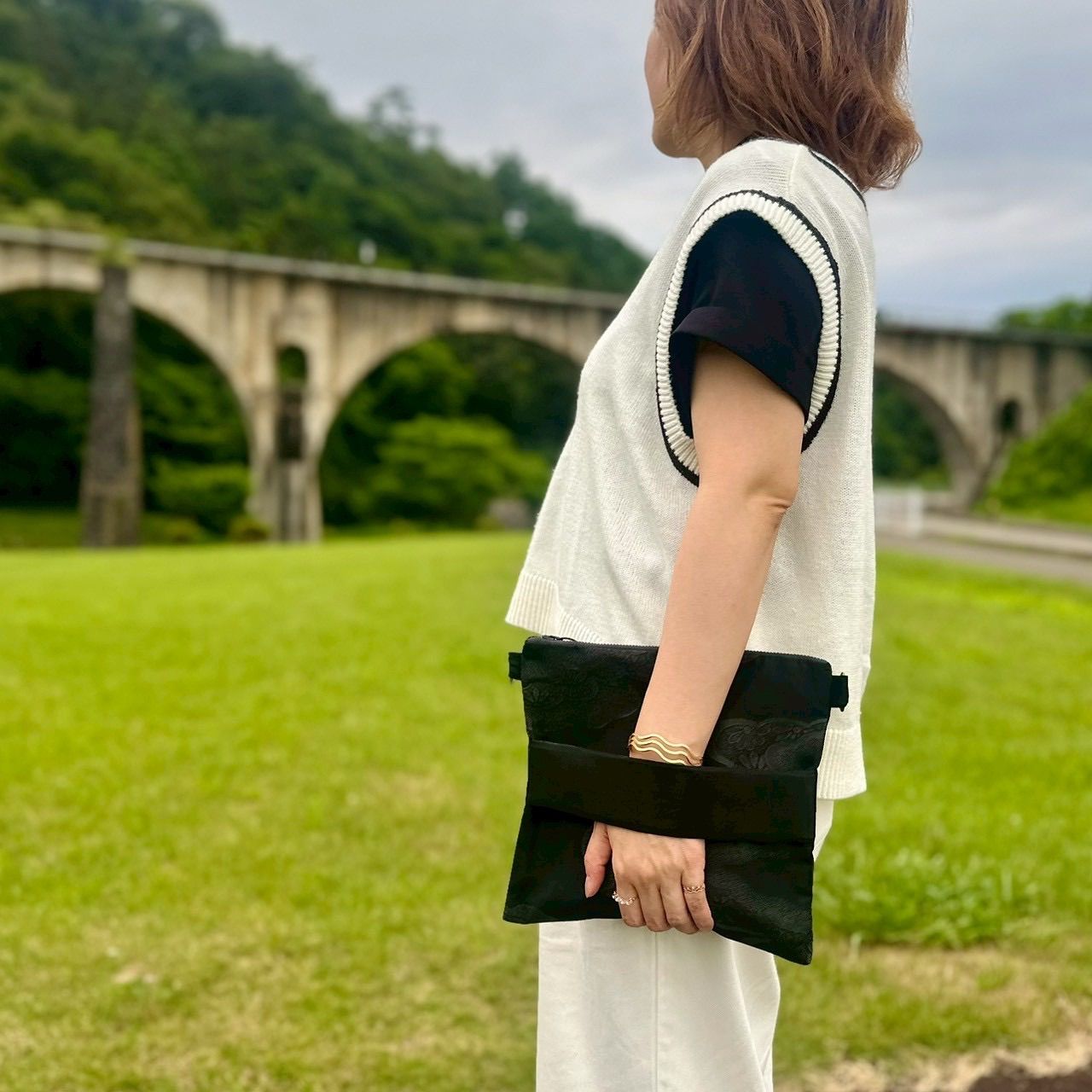 和装 成人式 結婚式 和モダン メンズ 大正浪漫 サムライ一文字クラッチ ショルダー 漆黒の静寂 DECORATOM_COM_BR