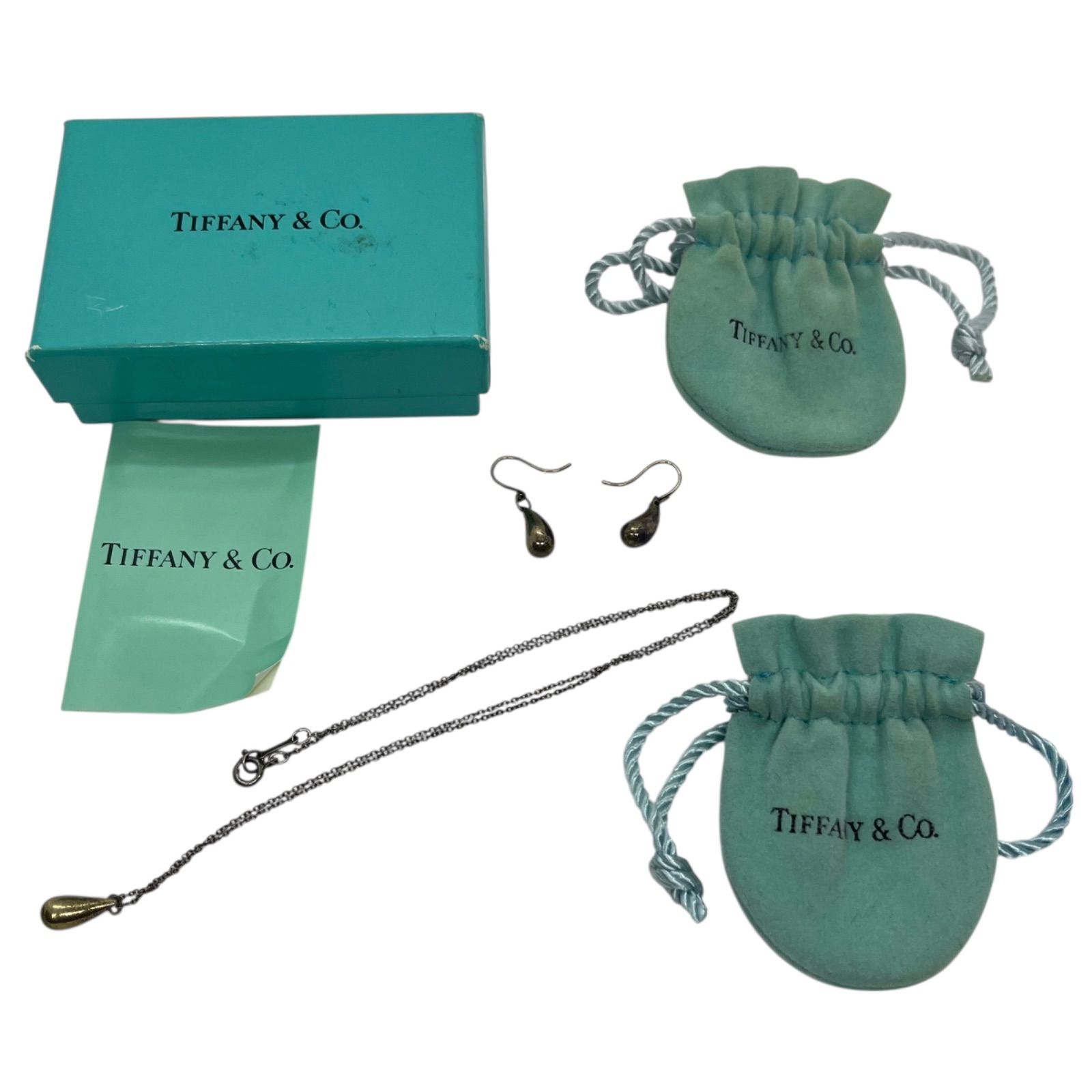 管34757】TIFFANY&Co. ティファニー ティアドロップ ネックレス