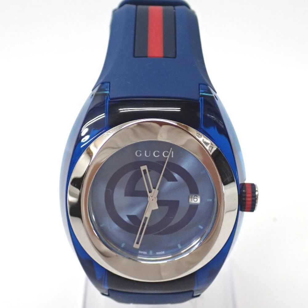 Ft1221001 グッチ 腕時計 クォーツ シンク YA137104A ブルー メンズ GUCCI