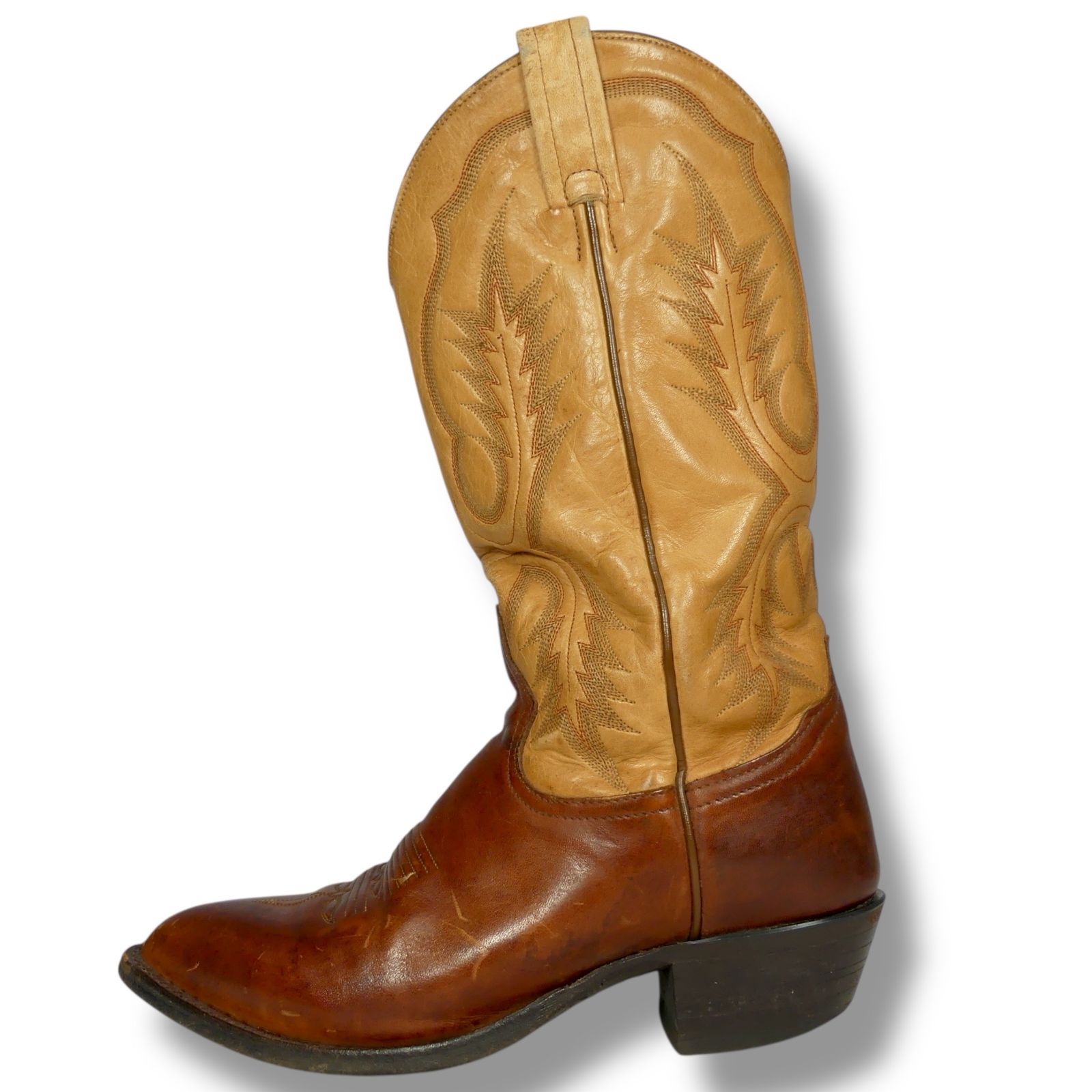  Tony Lama トニーラマ ウエスタンブーツ 25 5 アメリカ製 7 D 茶 ベージュ ウエスタンブーツサイズ25 cm一覧 SEULB屋着古 X 8049 ウエスタンブーツ ブーツ 革靴