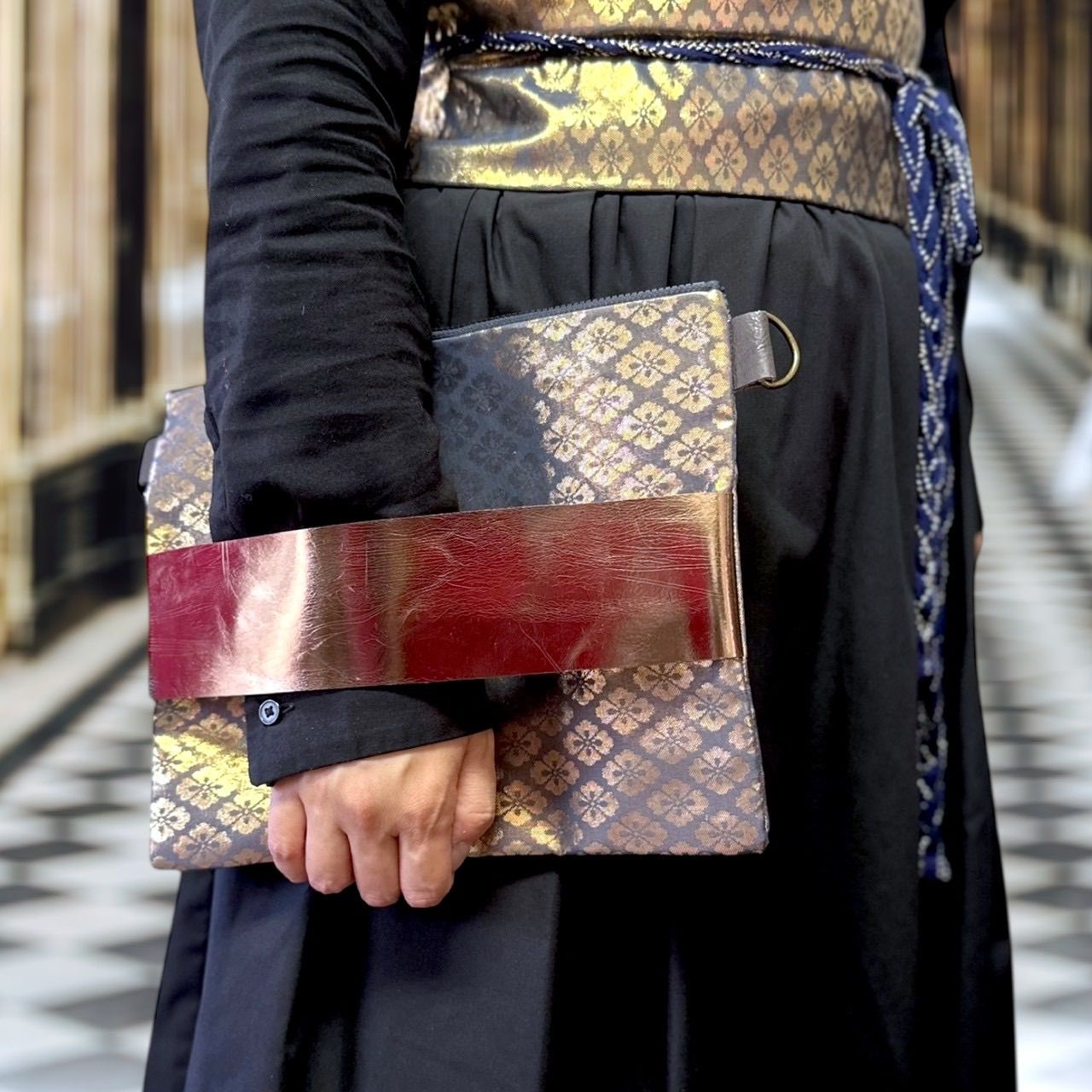 和装 成人式 結婚式 参列 パーティー 和モダン 大正浪漫 サムライ一文字クラッチ ショルダー 幻の花菱