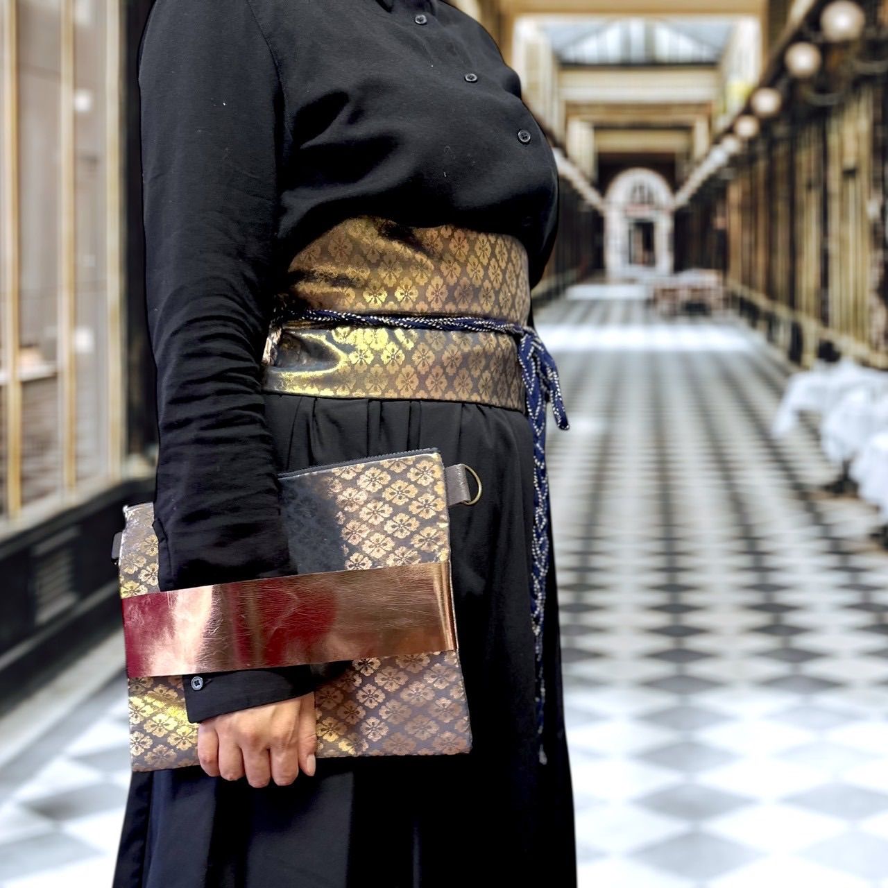 和装 成人式 結婚式 参列 パーティー 和モダン 大正浪漫 サムライ一文字クラッチ ショルダー 幻の花菱