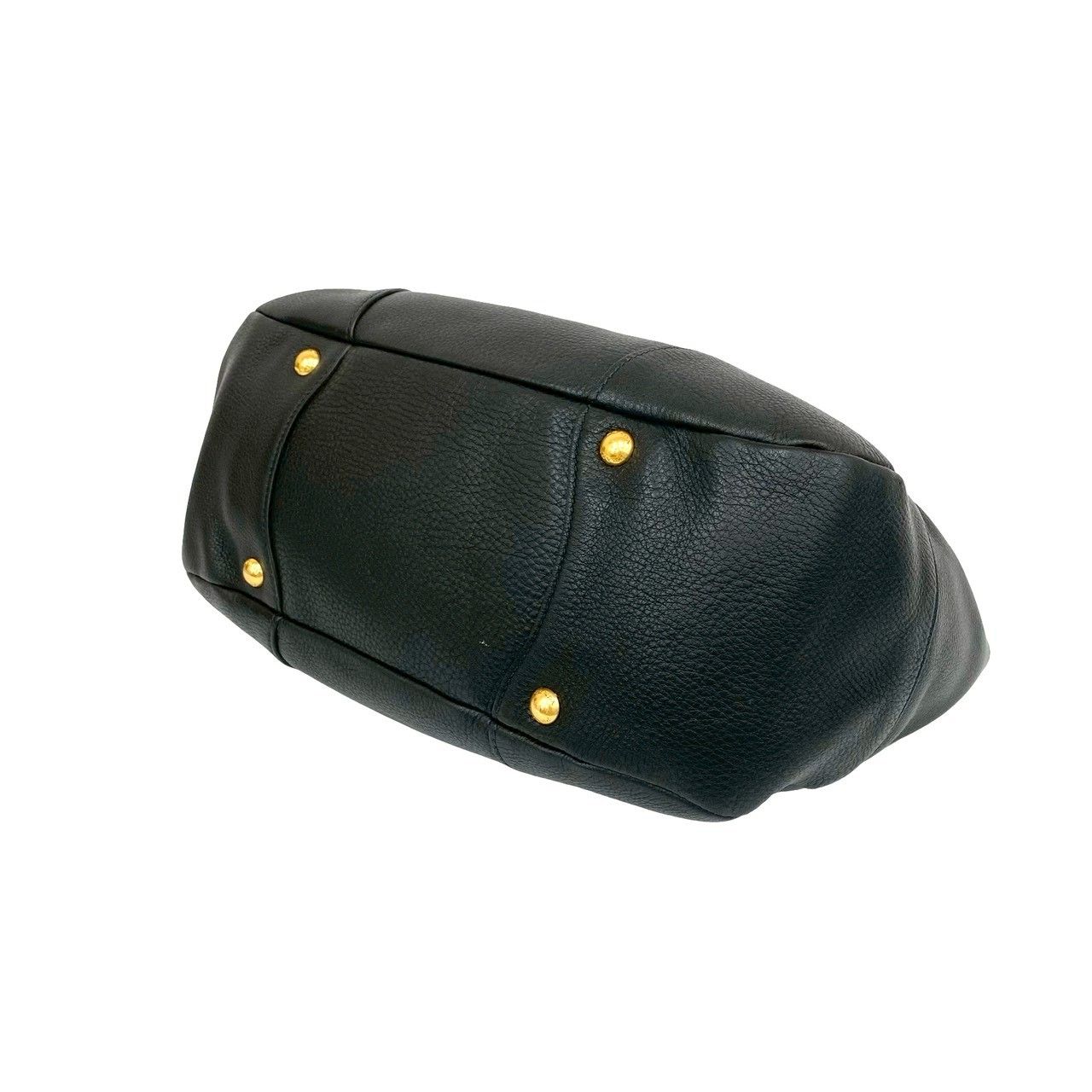 極 美品 希少品 PRADA プラダ 三角ロゴ ゴールド 金具 レザー 本革 極 