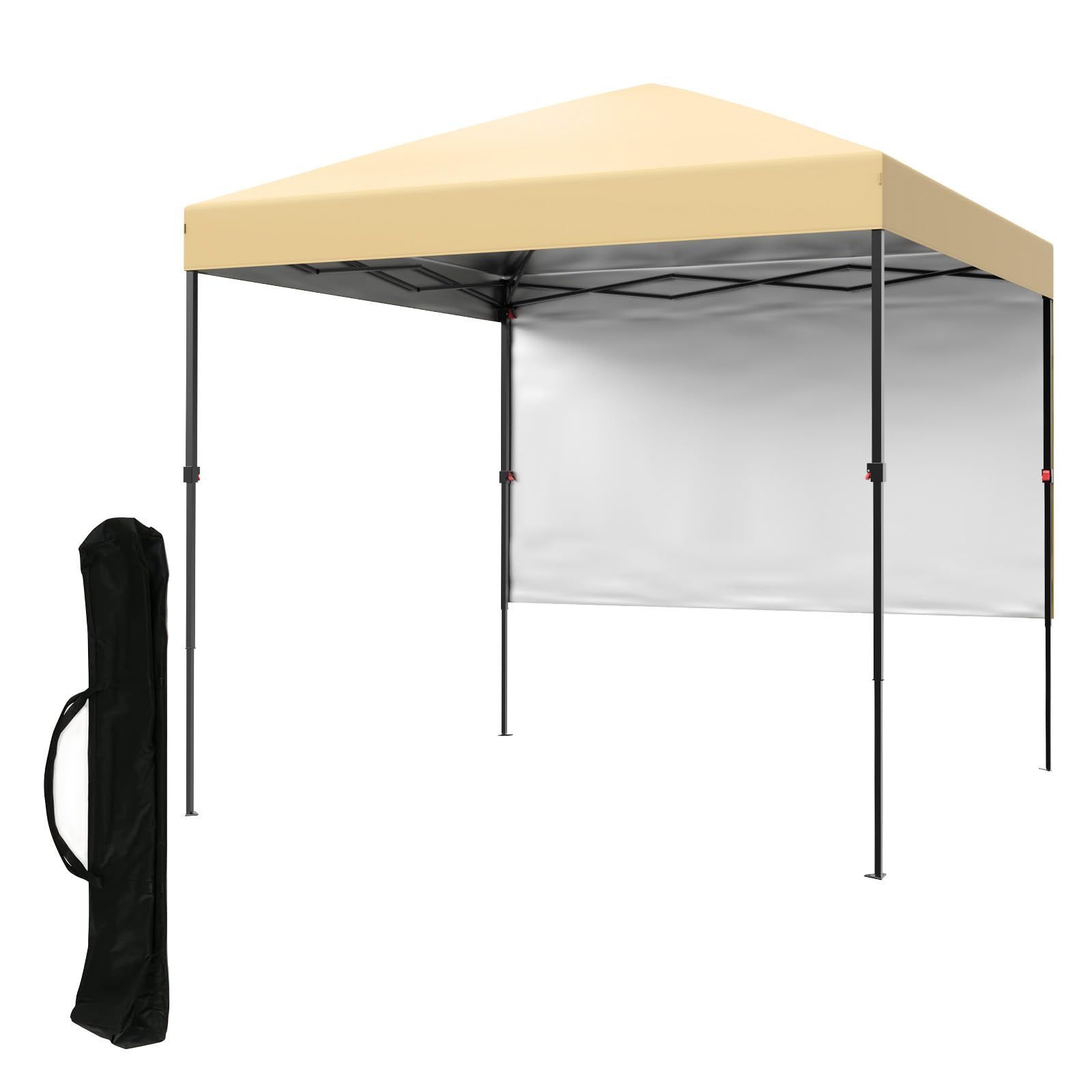 Litake ワンタッチタープテント1.8m 組立て簡単 サイドシート付属 高耐水加工＆UVカット 紫外線カット 遮熱 日よけ タープテント 収納バッグ付 キャンプ アウトドア