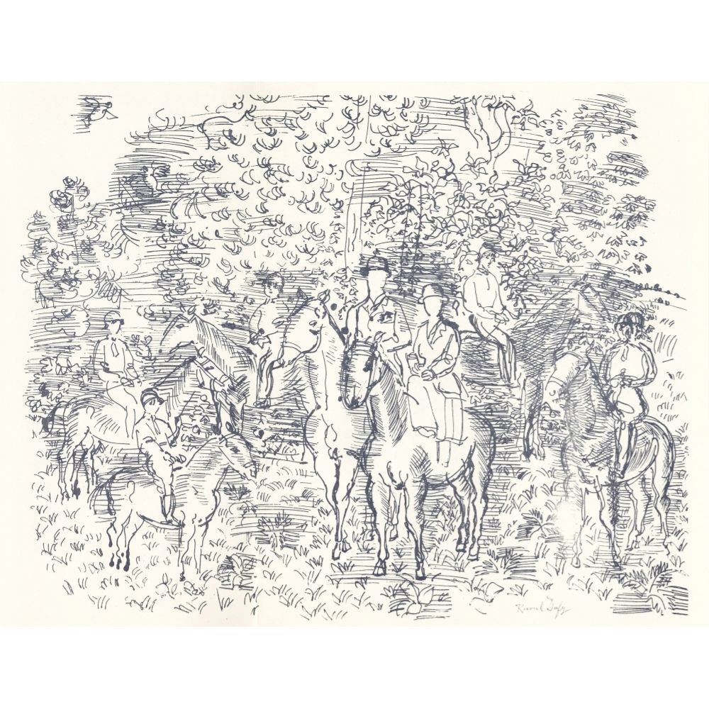 デュフィ 画家への手紙 デッサン 1965年 リトグラフ 版画 ムルロー 真作