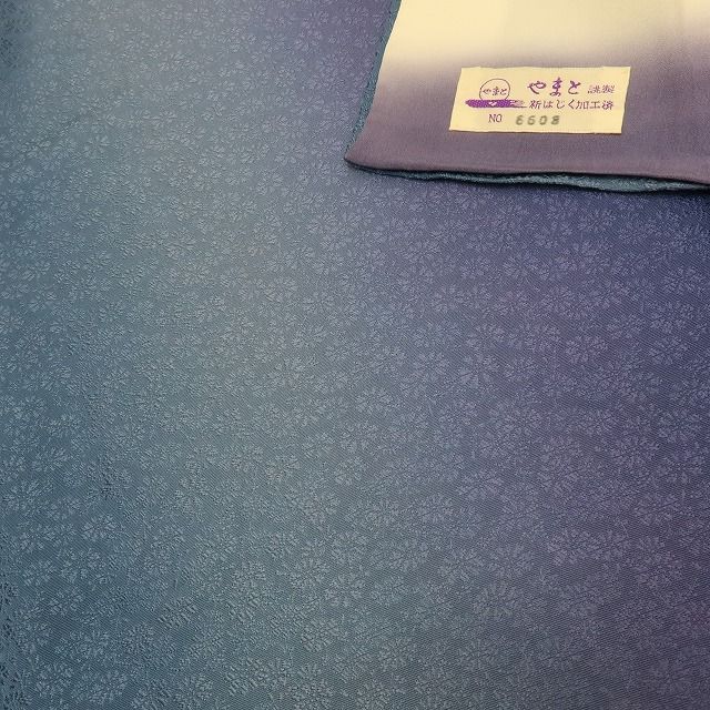 六花-RIKKA- 正絹 やまと誂製 藍染 トール ワイドサイズ 手縫い 小紋 着物 A3817