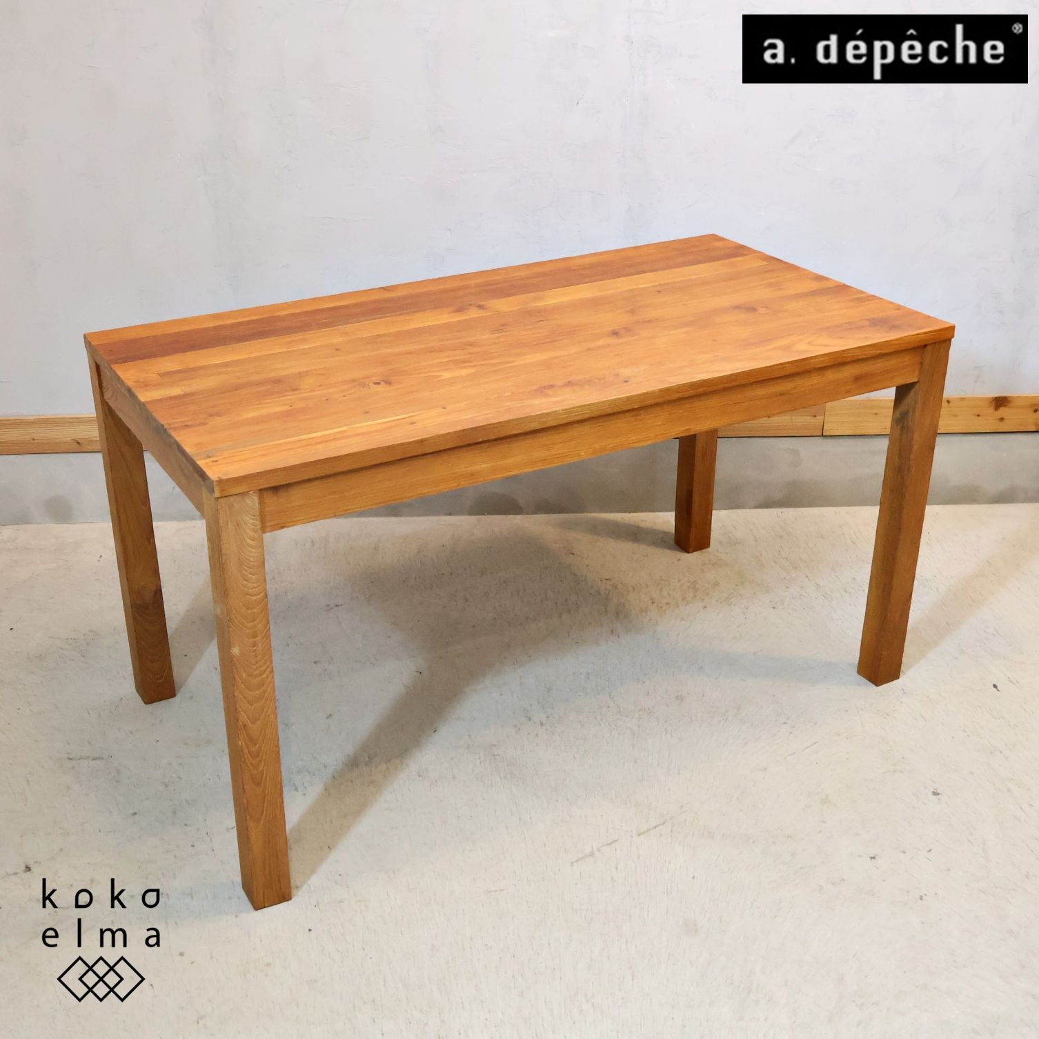 a. depeche アデペシュ チーク無垢材 ダイニングテーブル ナチュラル 天然木 北欧スタイル 食卓 シンプル ブルックリンスタイル