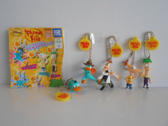 ♯Iya20Ezフィニアスとファーブフィギュアマスコット全5種 ディズニーキャラクター フィニアスとファーブ フィギュア