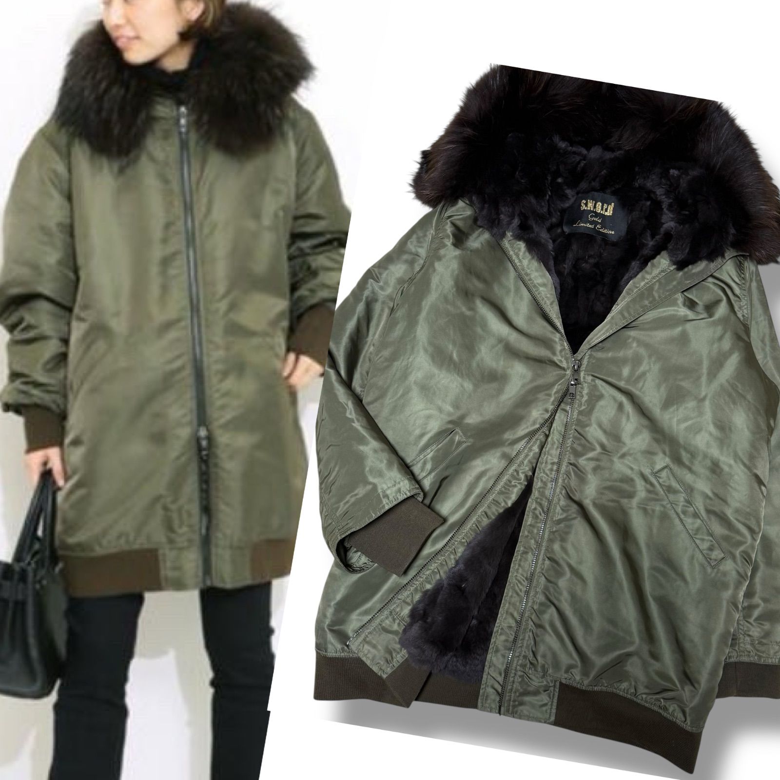 美品 SWORD 豪華ファー MA-1 オーバーサイズ ミリタリーコート 美品 SWORD 豪華ファー MA-1 オーバーサイズ ミリタリーコート