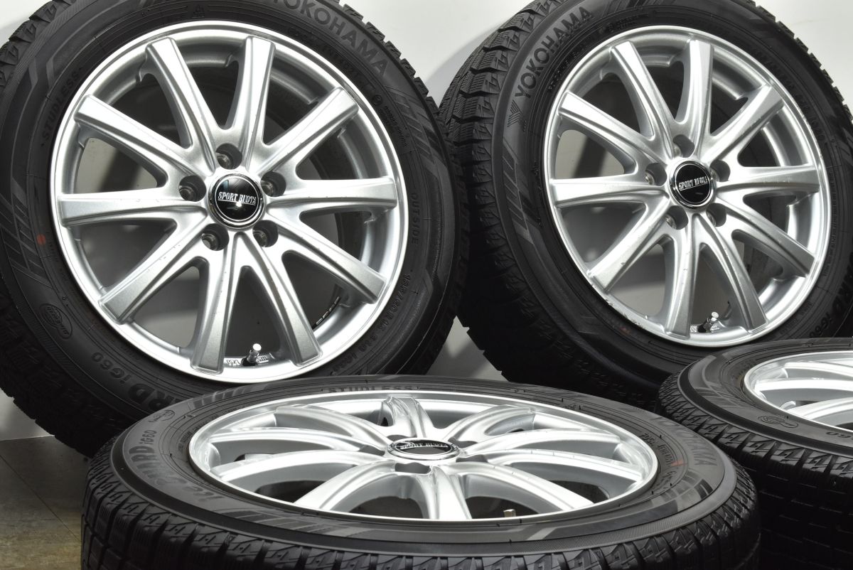 バリ溝 SPORT RUOTA 15in 6J 45 PCD100 ヨコハマ アイスガード iG60 185|60R15 GB5 GB6 GT フリード 交換用 スタッドレス