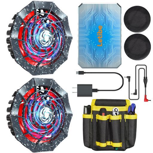 空調作業服ファンバッテリーセット最強42V36000mAhAI自動調節機能16Vから42Vまで調節 二重制御モード30W超高速充電発火防止アルミ加工作業用ツールポーチ付属防塵カバー付き90mm作業服穴…