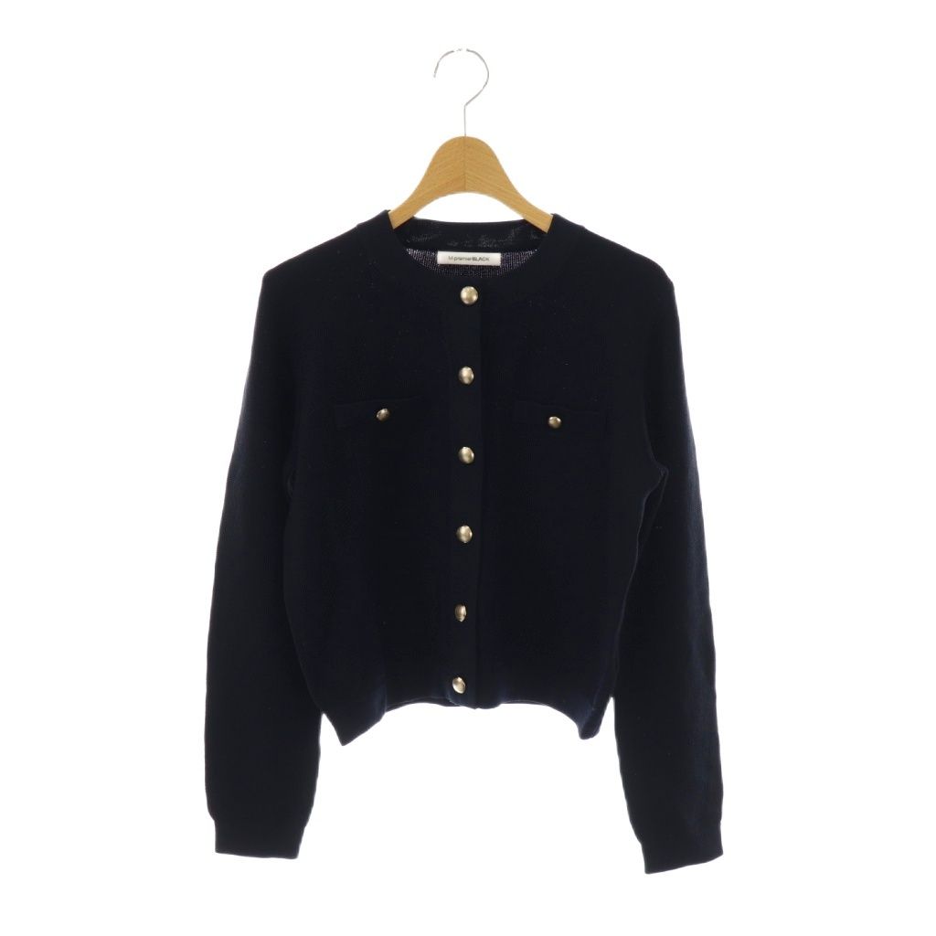 M-PREMIER BLACK ゴールドボタン　ニットジャケット　エムプルミエ エムプルミエ ブラック M-Premier BLACK ゴールドボタンニット
